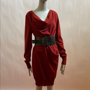 VIVIENNE WESTWOOD RED LABEL Red Draped Sweater Dress Medium NWT